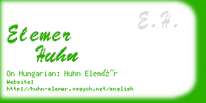 elemer huhn business card